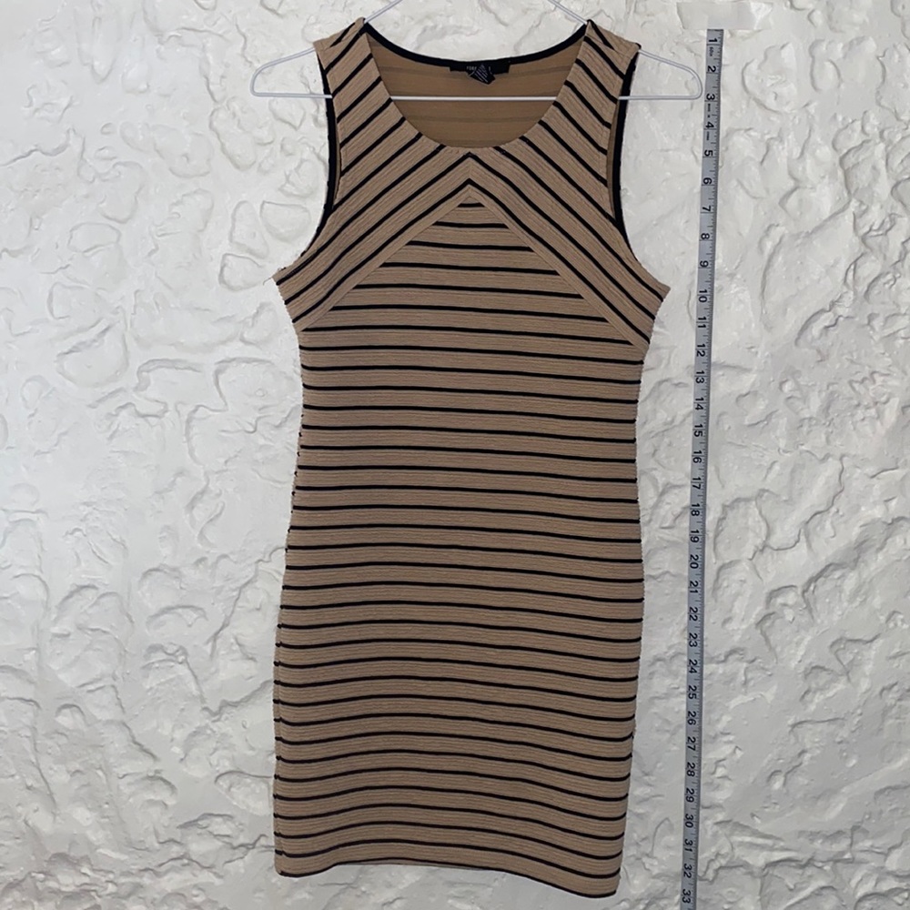 Forever 21 tan & black stripe dress